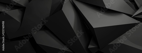 Wallpaper Mural Clean black background with minimalistic geometry for design and banner templates. Contemporary abstract wallpaper with sharp edges and a central white space for text. Torontodigital.ca