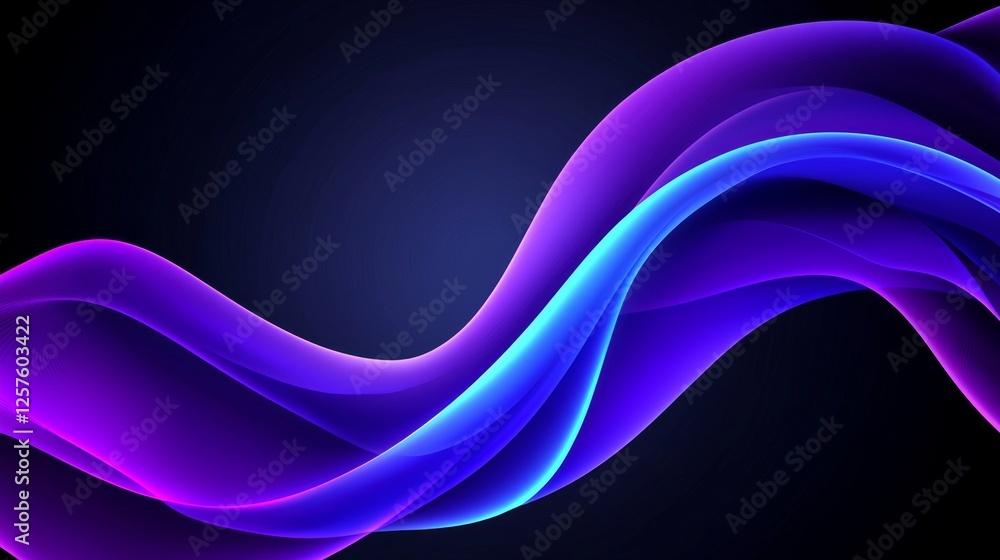 Naklejka premium A dark blue and purple abstract background with wavy lines