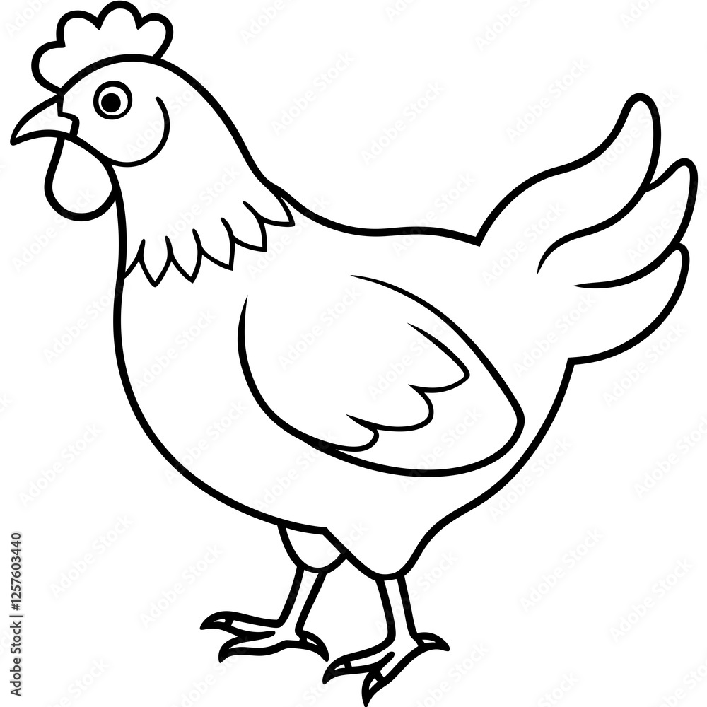 chicken line art vector chicken line art vector