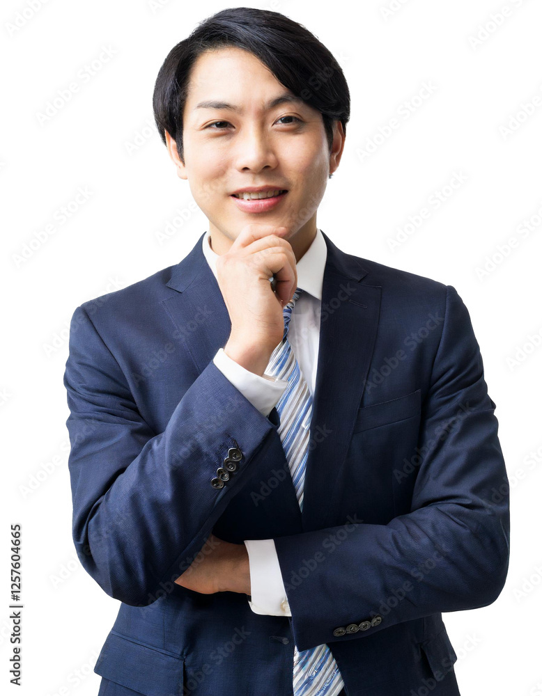 Portrait of only one Man. White Background. Portrait of only one Man. White Background.