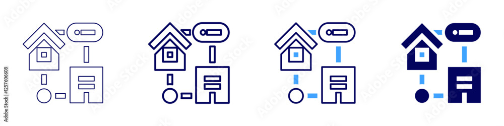 Automated lighting icon in 4 different styles. Thin Line, Line, Bold Line, Duotone. Duotone style. Editable stroke Automated lighting icon in 4 different styles. Thin Line, Line, Bold Line, Duotone. Duotone style. Editable stroke