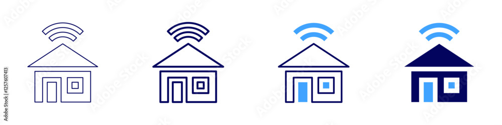 Home IoT icon in 4 different styles. Thin Line, Line, Bold Line, Duotone. Duotone style. Editable stroke Home IoT icon in 4 different styles. Thin Line, Line, Bold Line, Duotone. Duotone style. Editable stroke