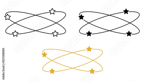 Dizzy line icons set isolated on white background.