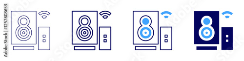 Smart home app setup icon in 4 different styles. Thin Line, Line, Bold Line, Duotone. Duotone style. Editable stroke