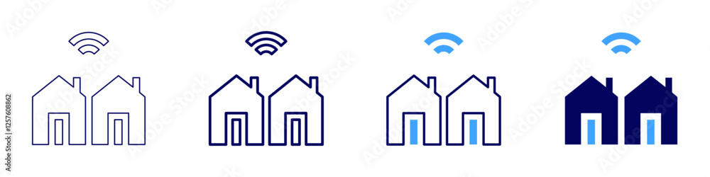 Smart home connectivity icon in 4 different styles. Thin Line, Line, Bold Line, Duotone. Duotone style. Editable stroke Smart home connectivity icon in 4 different styles. Thin Line, Line, Bold Line, Duotone. Duotone style. Editable stroke