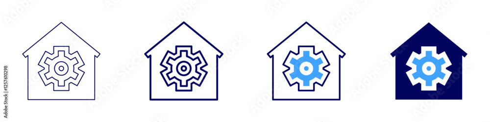 Smart home system icon in 4 different styles. Thin Line, Line, Bold Line, Duotone. Duotone style. Editable stroke Smart home system icon in 4 different styles. Thin Line, Line, Bold Line, Duotone. Duotone style. Editable stroke