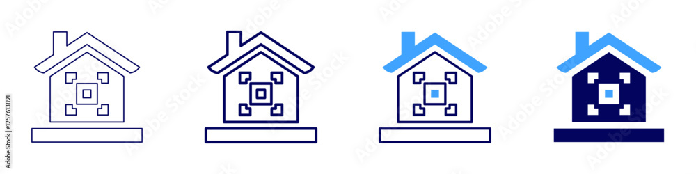 Voice activated home icon in 4 different styles. Thin Line, Line, Bold Line, Duotone. Duotone style. Editable stroke Voice activated home icon in 4 different styles. Thin Line, Line, Bold Line, Duotone. Duotone style. Editable stroke