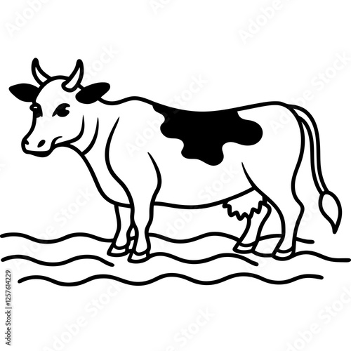 cow water floating