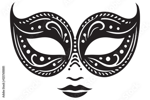 Masquerade Mask Silhouette Vector for Festive and Mystery Design