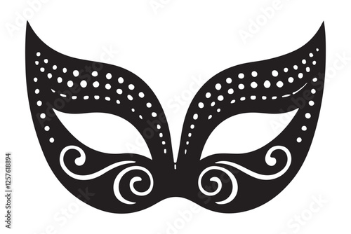 Masquerade mask silhouette vector illustration party costume theme
