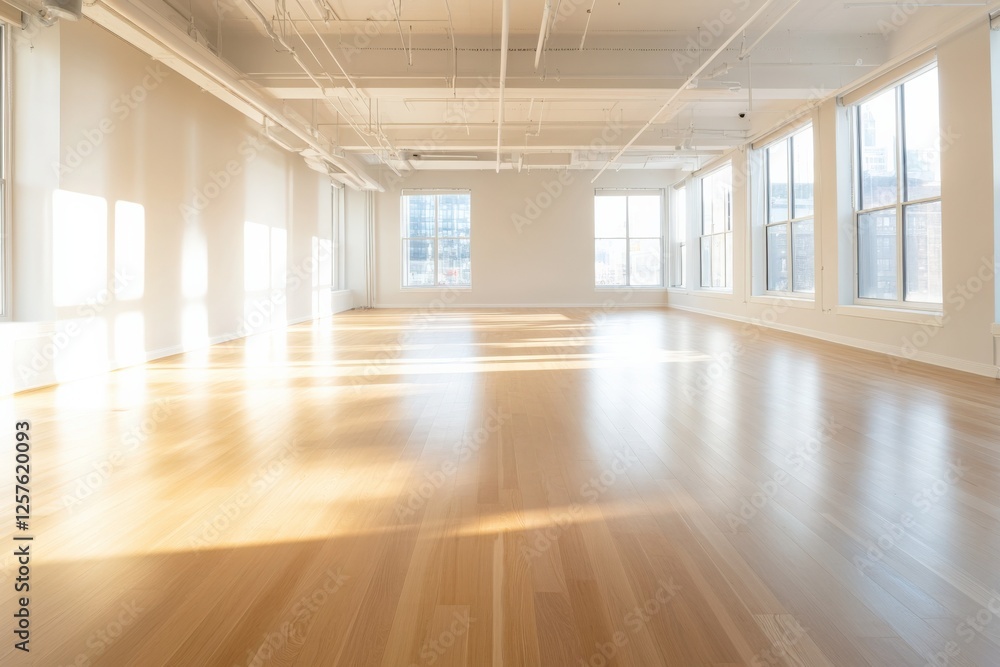 empty bright room with wooden floor empty bright room with wooden floor