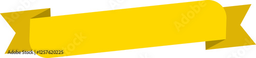 Curved wavy yellow banner ribbon