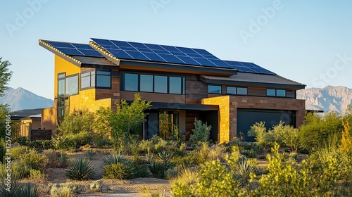 Wallpaper Mural Modern Solar House Desert Landscape Design Torontodigital.ca