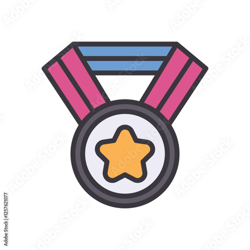medal filled color icon. vector icon for your website, mobile, presentation, and logo design.