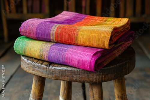 A Folded Longyi Fabric With...