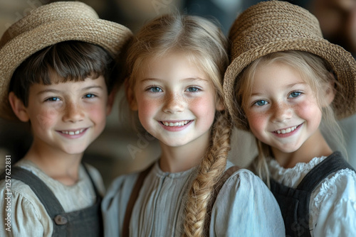 Amish Children Playing Toge...