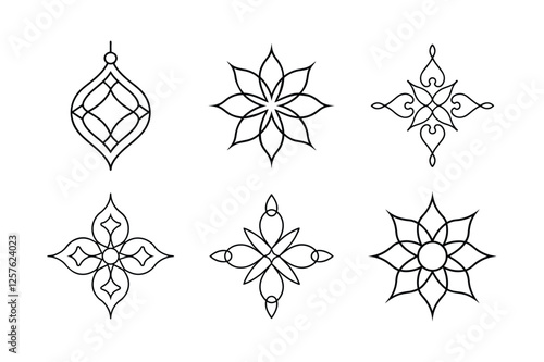 set of best vector ornament