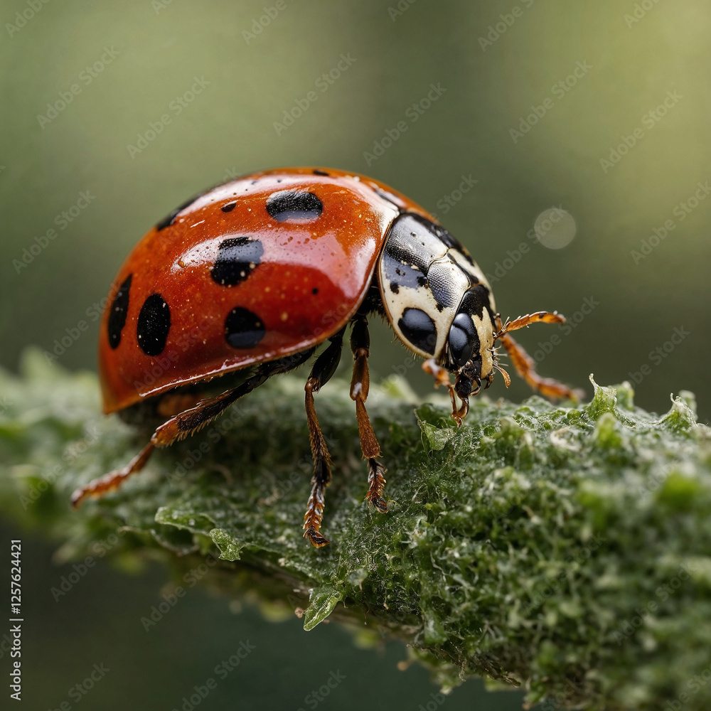 Obraz premium ladybug on a leaf