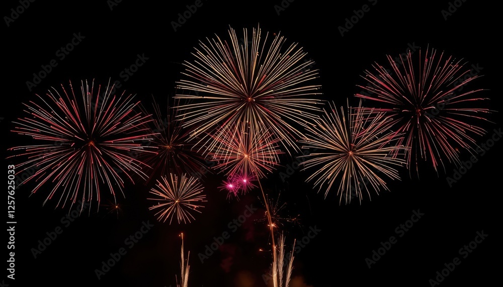 Vibrant Fireworks Display Exploding Against a Dark Night Sky Capturing the Beauty and Excitement of a Festive Celebration Vibrant Fireworks Display Exploding Against a Dark Night Sky Capturing the Beauty and Excitement of a Festive Celebration