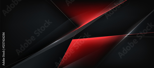 Modern abstract red with black polygon elegant background vector illustration for banner business product presentation