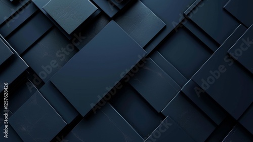 Wallpaper Mural Abstract minimalist wallpaper with sleek squares and lines on blue background. Banner template with white center text area. Ideal for modern designs. Torontodigital.ca