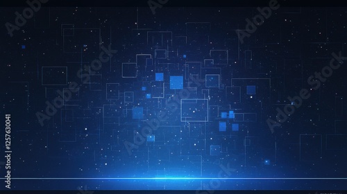 Wallpaper Mural Abstract geometric background with blue and black tones. Featuring vibrant starlight effects. Showcasing energetic and high-impact designs. Ideal for digital art and space-themed projects. Torontodigital.ca