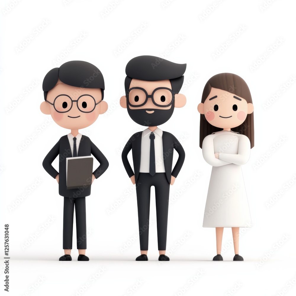Business Team Cartoon Characters Illustration Business Team Cartoon Characters Illustration
