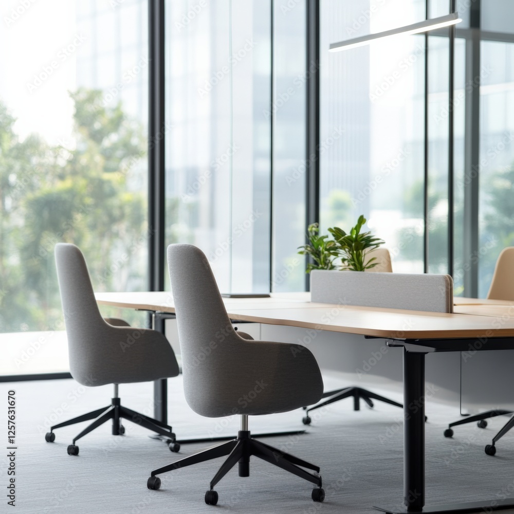 modern office space with desks and chairs. modern office space with desks and chairs.