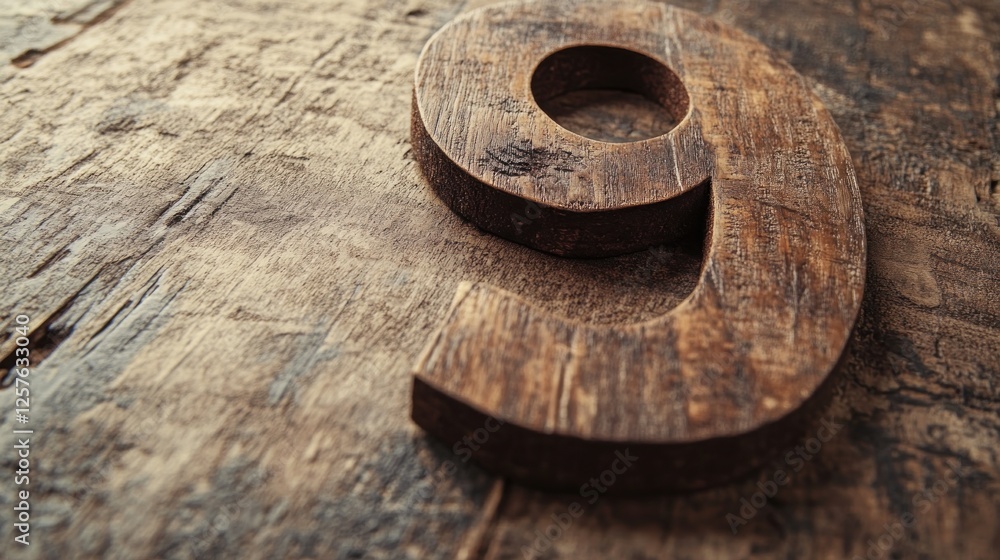 Fototapeta premium Wooden number nine on rustic table. Background texture. Concept image (1)