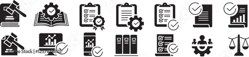 Regulation icons set vector illustration