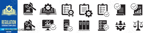 Regulation icons set vector illustration