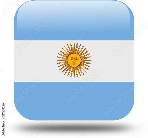 Wallpaper Mural square flag of argentina 3d look Torontodigital.ca