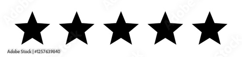 5 Black Pointed Stars