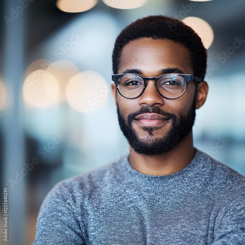 portrait of a man with glasses smiling
