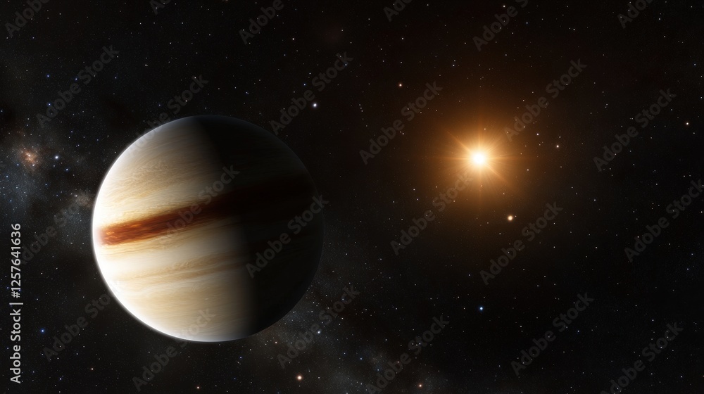 A distant exoplanet orbiting a faraway star, captured in vivid detail, symbolizing the potential for discovering new worlds beyond our solar system. A distant exoplanet orbiting a faraway star, captured in vivid detail, symbolizing the potential for discovering new worlds beyond our solar system.