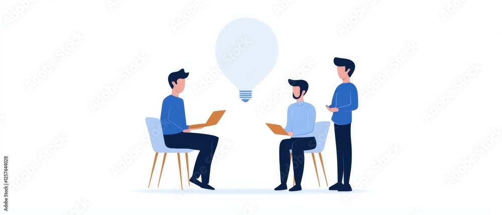 teamwork and idea generation illustration. teamwork and idea generation illustration.
