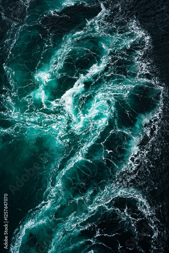 Stunning Dynamic Ocean Waves in Beautiful Shades of Turquoise and Deep Blue Colors