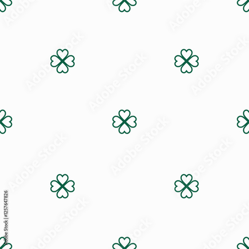 Simple pattern with four-leaf clovers, a symbol of good luck