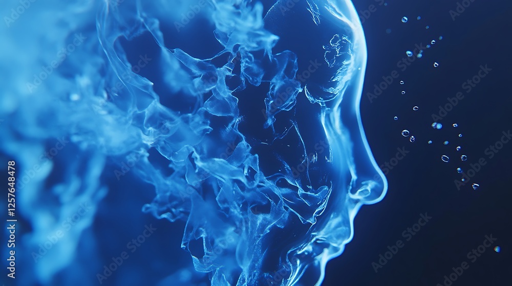 Fototapeta premium Glowing Abstract Profile: Futuristic Digital Art