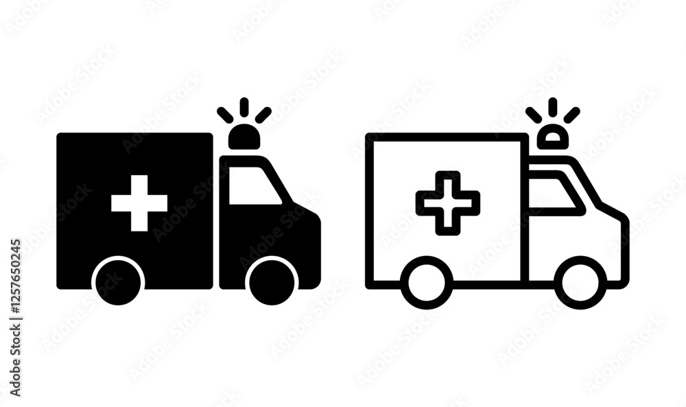 Ambulance icon logo design. ambulance truck sign and symbol. ambulance car Ambulance icon logo design. ambulance truck sign and symbol. ambulance car