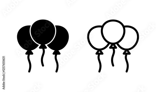 Balloon icon logo design. Party balloon sign and symbol photo