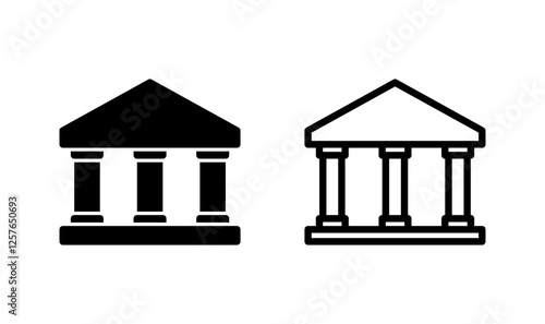 Bank icon logo design. Bank sign and symbol, museum, university