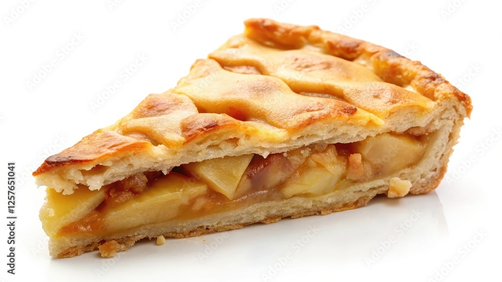Apple Pie Slice on White Background Apple Pie Slice on White Background