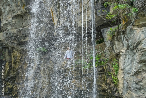 Photography Wasserfall im Hong Kong Park, Cotton Street, Central, Hongkong, Volksrepublik Ch
