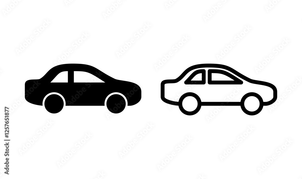 Car icon logo design. car sign and symbol. small sedan Car icon logo design. car sign and symbol. small sedan