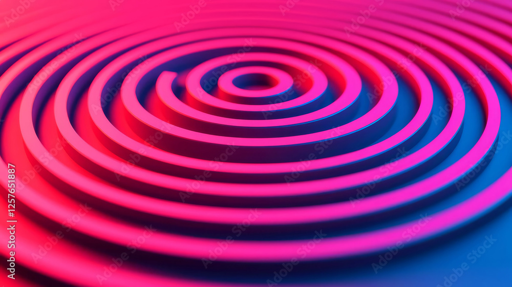Execution phases timeline, concentric circles, 3D illustration Execution phases timeline, concentric circles, 3D illustration