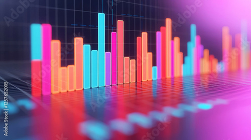 Wallpaper Mural Financial risk management, charts with risk levels, 3D illustration Torontodigital.ca