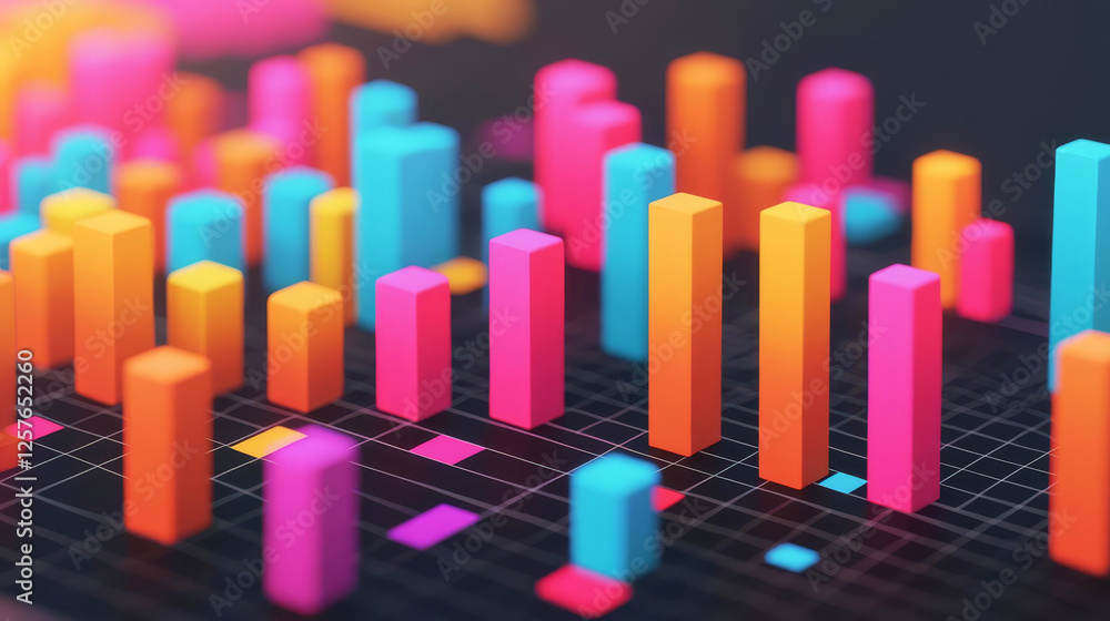 Resource allocation chart, multifaceted design, 3D illustration Resource allocation chart, multifaceted design, 3D illustration
