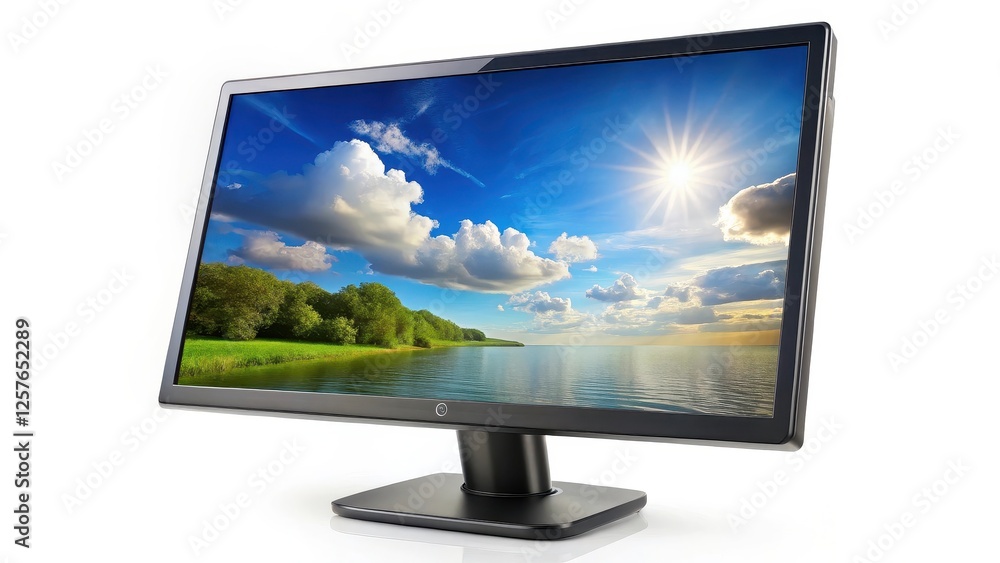 LCD Monitor Display on White Background LCD Monitor Display on White Background