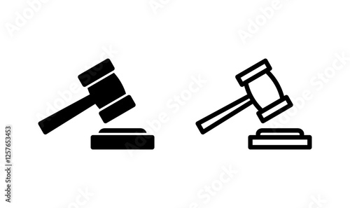 Gavel icon logo design. judge gavel sign and symbol. law icon. auction hammer